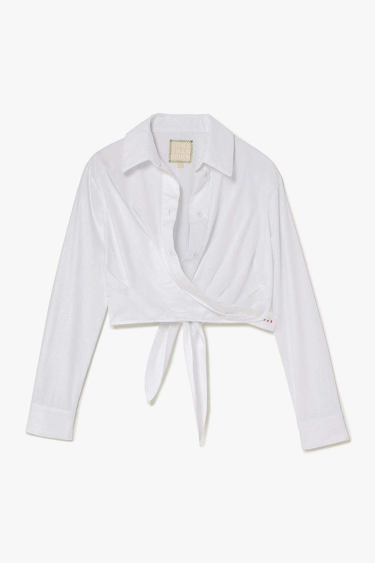 Larroude Rose Wrap Top In White Cotton