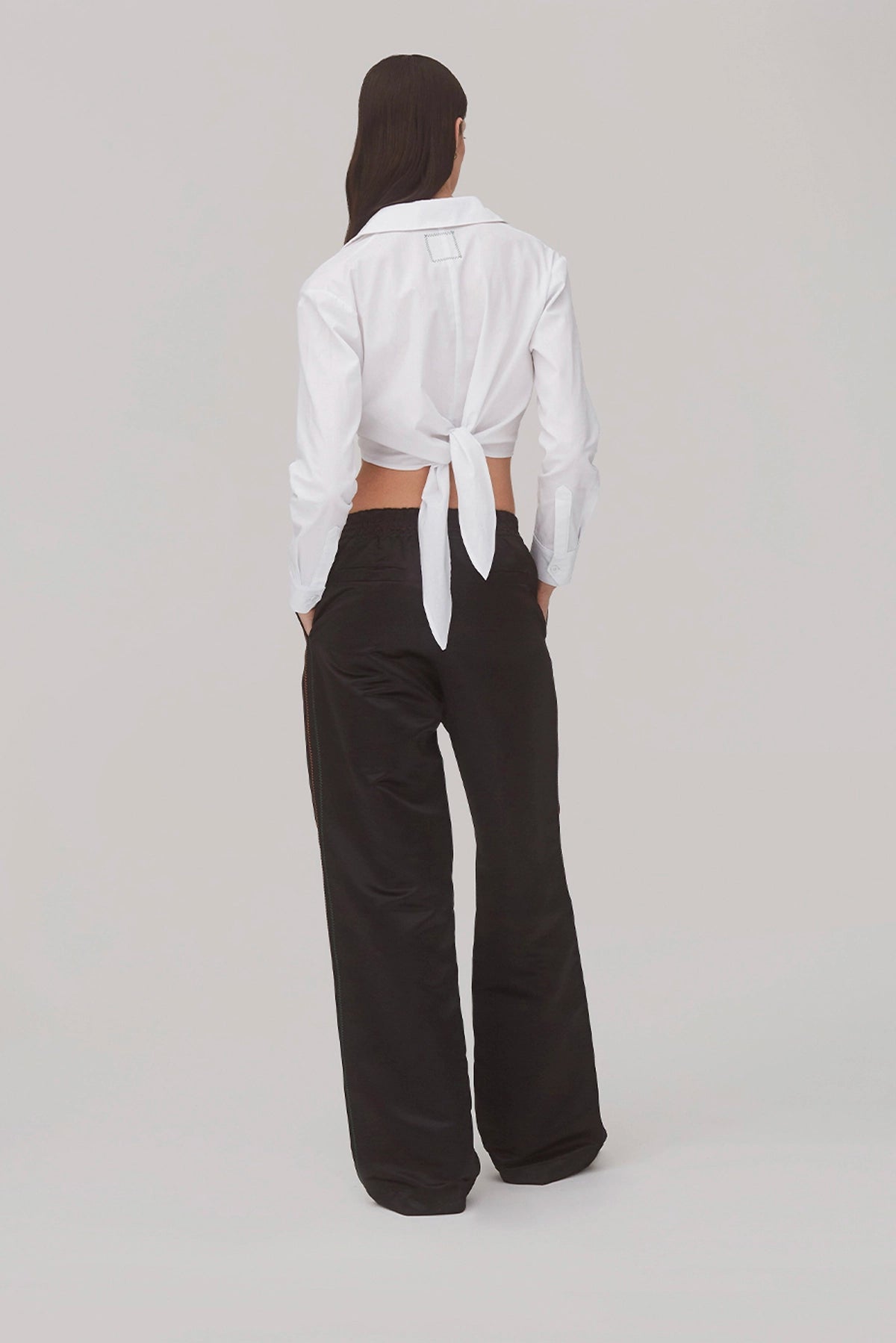 Larroude Rose Wrap Top In White Cotton