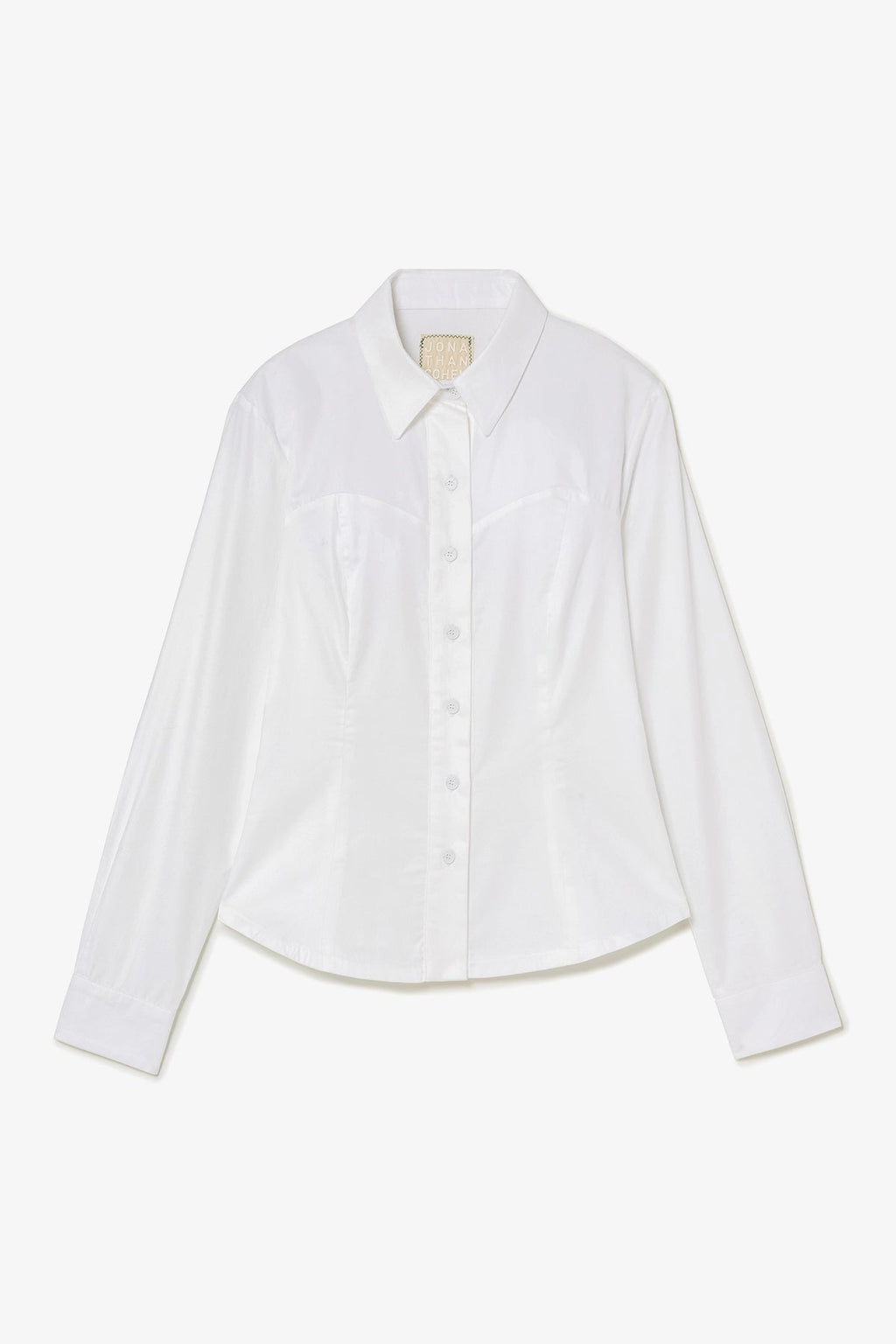 Larroude Eva Bustier Top In White Percale
