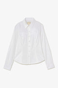 Larroude Eva Bustier Top In White Percale