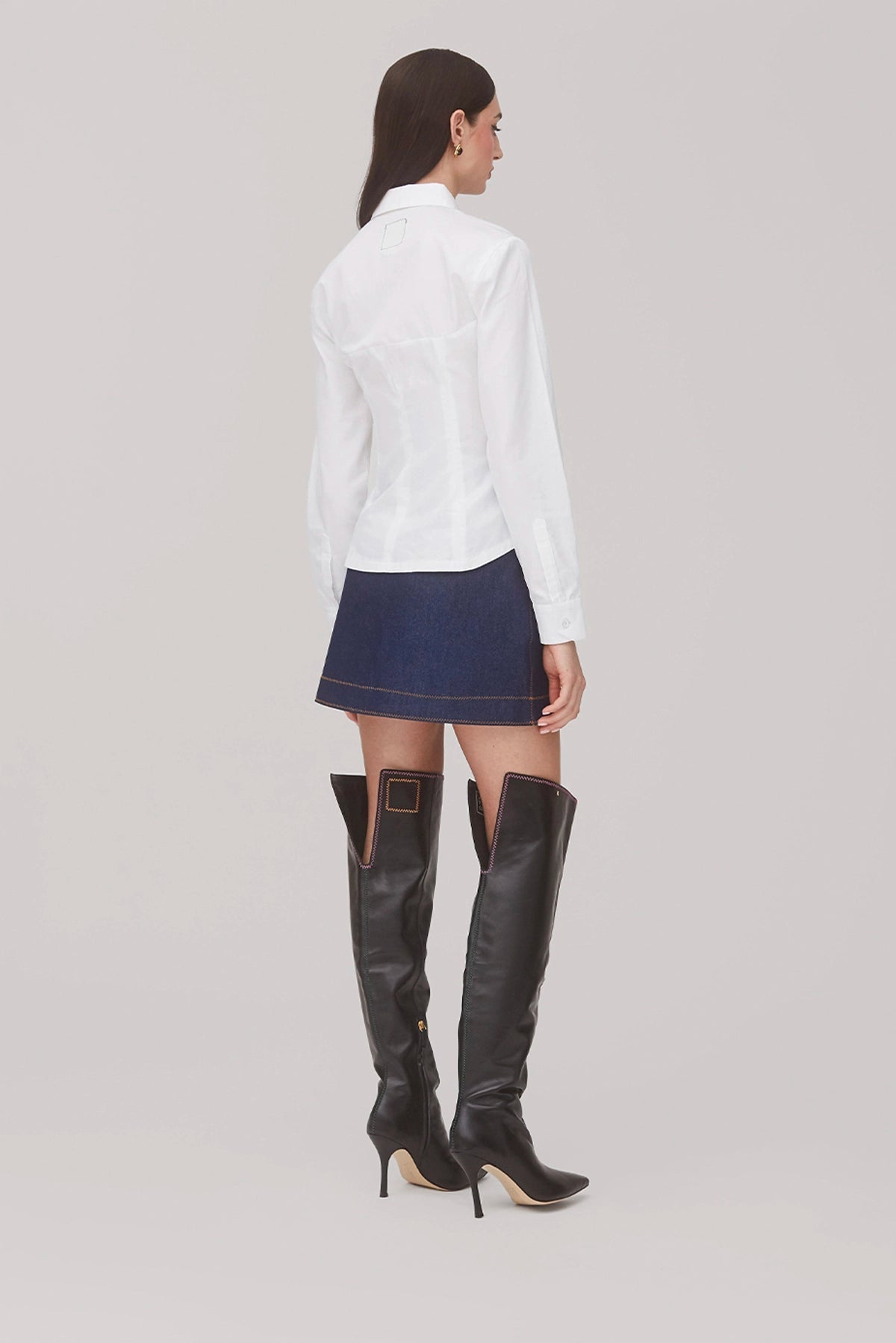 Larroude Eva Bustier Top In White Percale