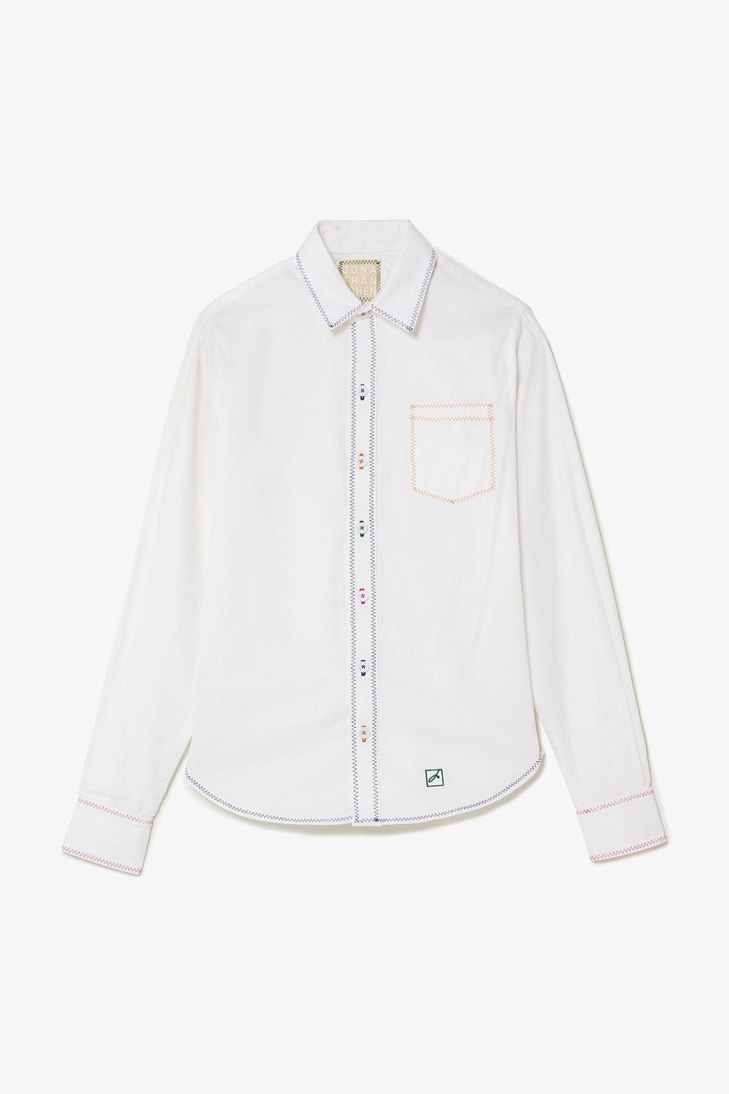 Larroude Layla Buttondown Shirt In White Percale