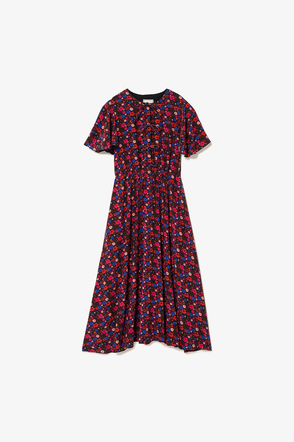 Larroude Nicole Dress In Black Floral Silk