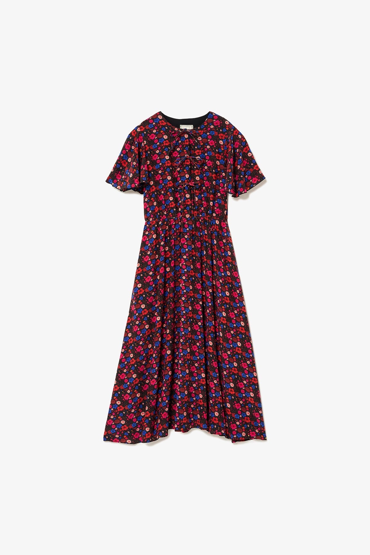 Larroude Nicole Dress In Black Floral Silk