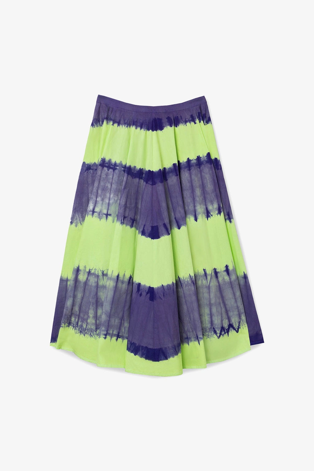 Larroude Sharon Skirt Purple and Green Tie Dye Cotton