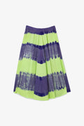 Larroude Sharon Skirt Purple and Green Tie Dye Cotton