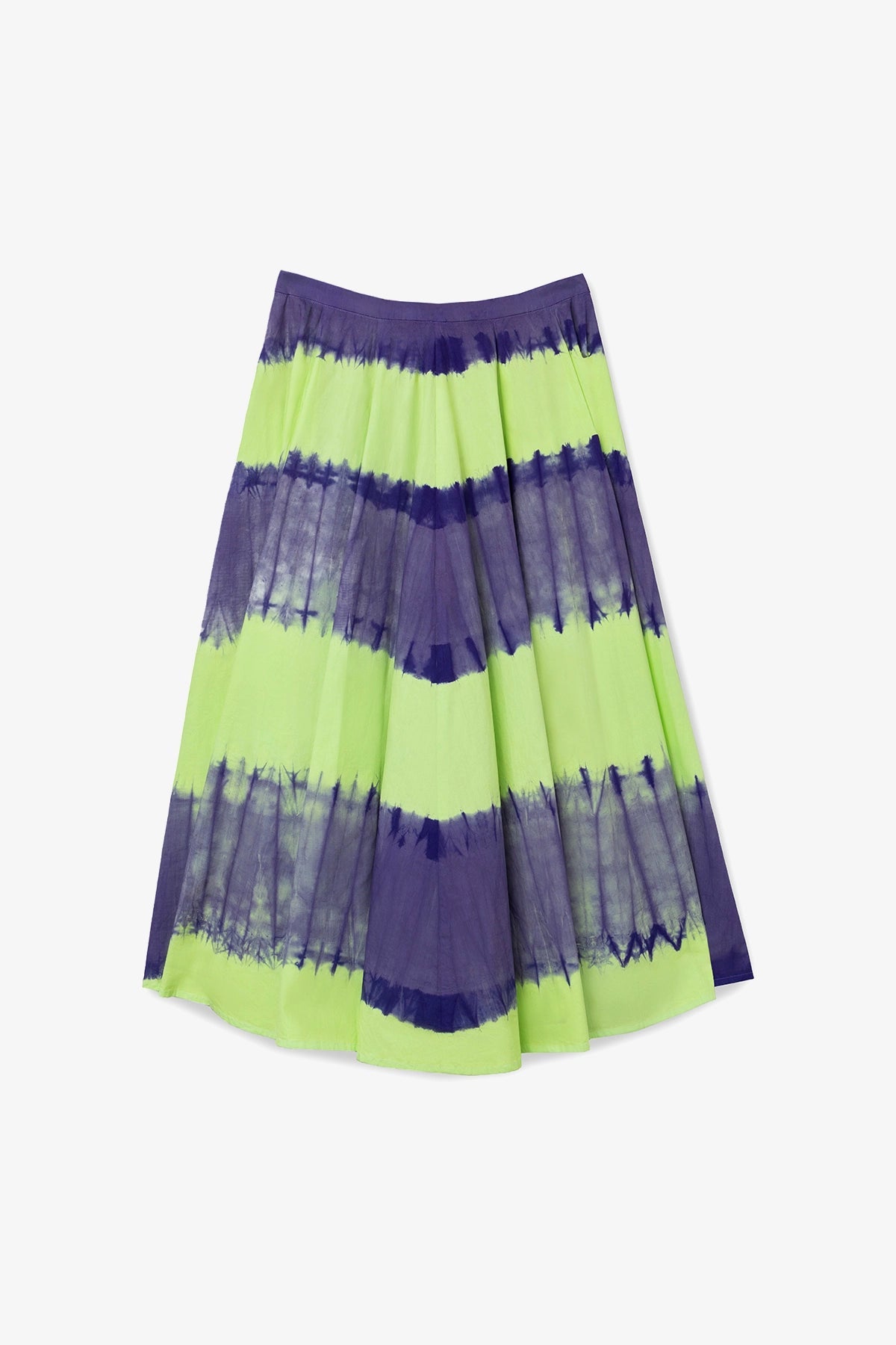 Larroude Sharon Skirt Purple and Green Tie Dye Cotton