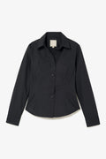 Larroude Eva Bustier Top In Black Percale