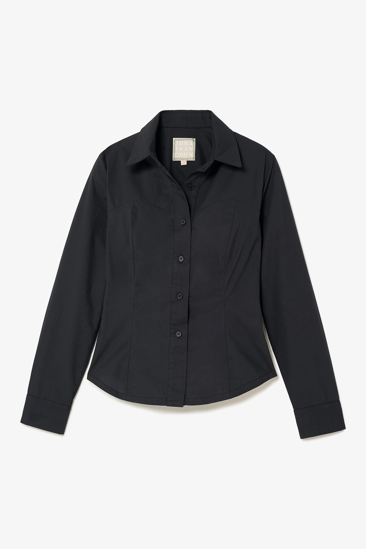 Larroude Eva Bustier Top In Black Percale