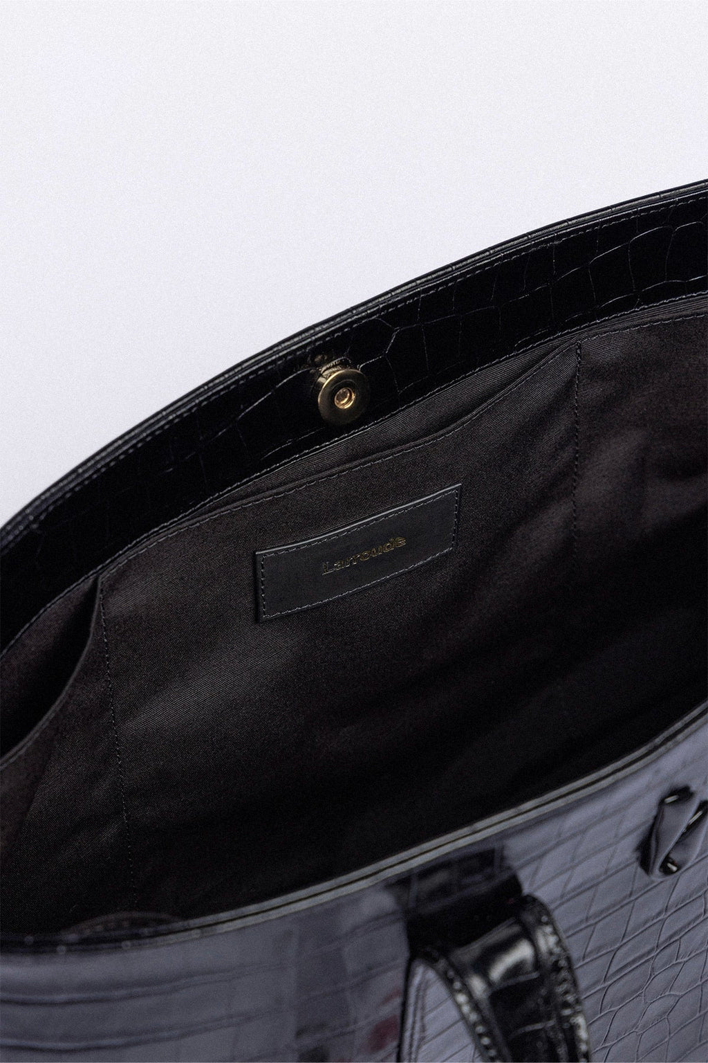 Larroude City Tote Bag Black Croco Leather