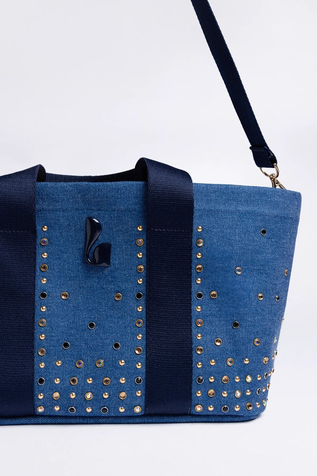Larroude Americana Tote Bag Blue Denim