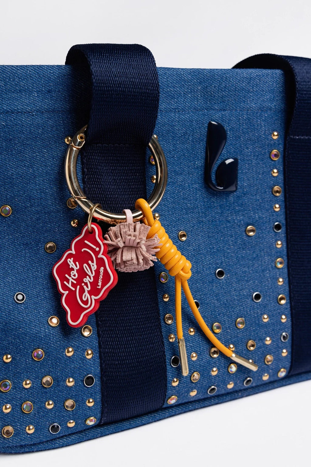 Larroude Americana Tote Bag Blue Denim