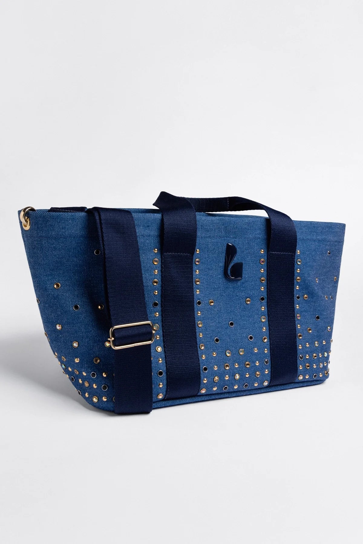 Larroude Americana Tote Bag Blue Denim