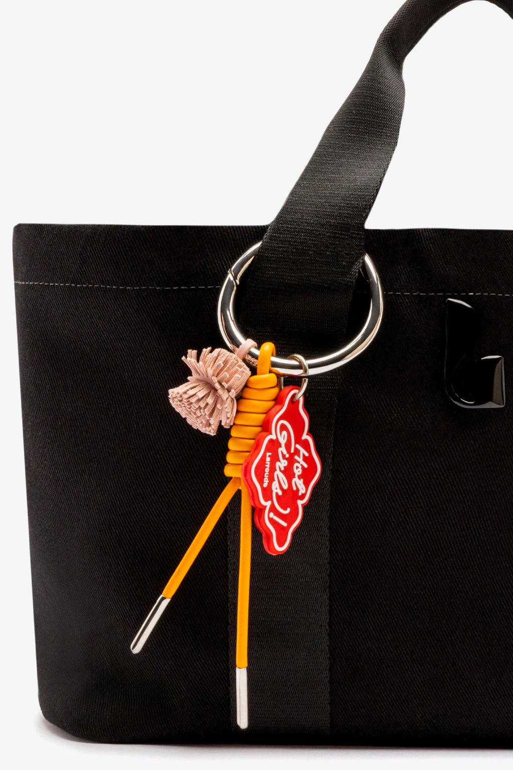 Larroude Americana Tote Bag In Black Denim