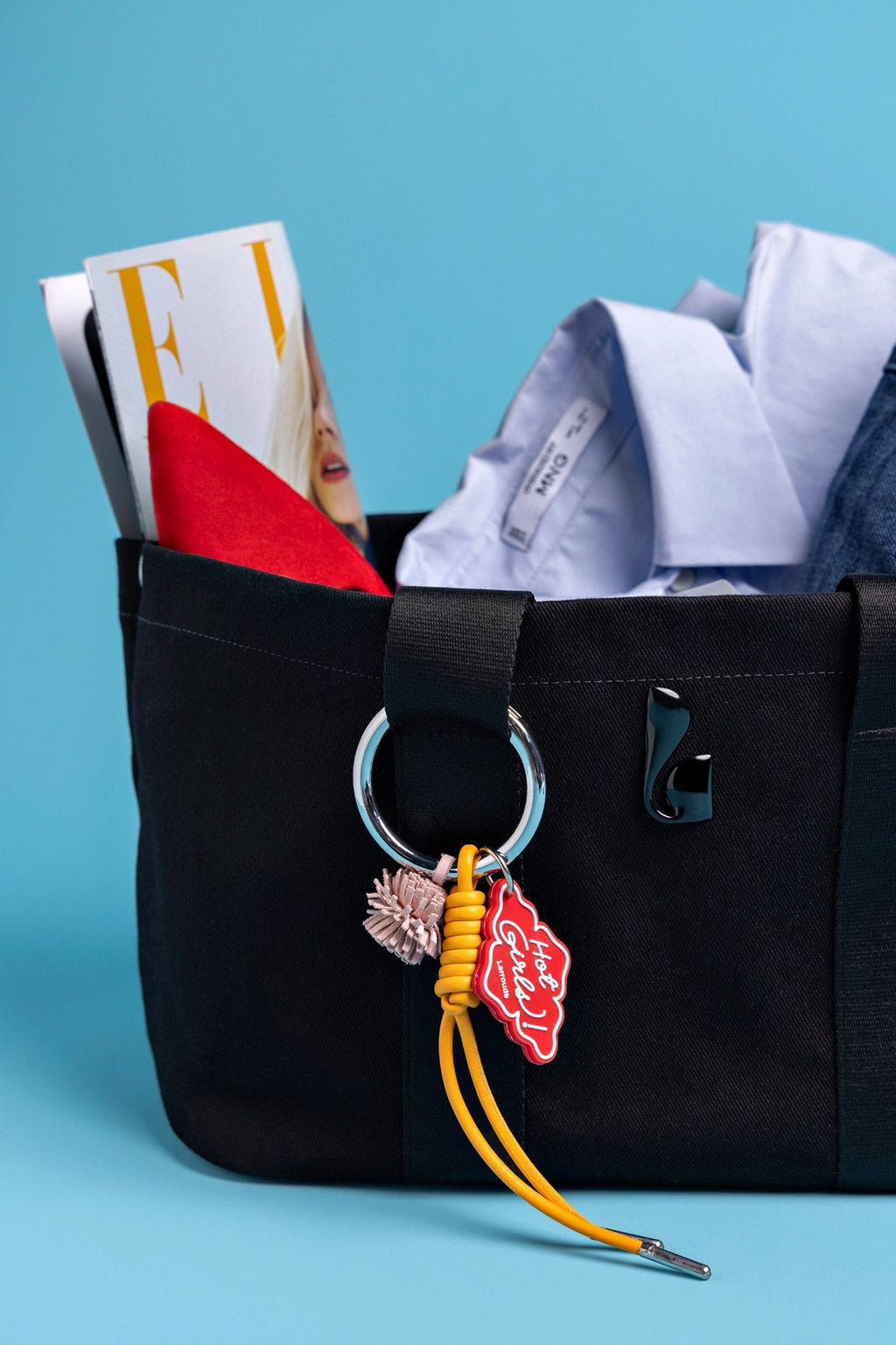 Larroude Americana Tote Bag In Black Denim