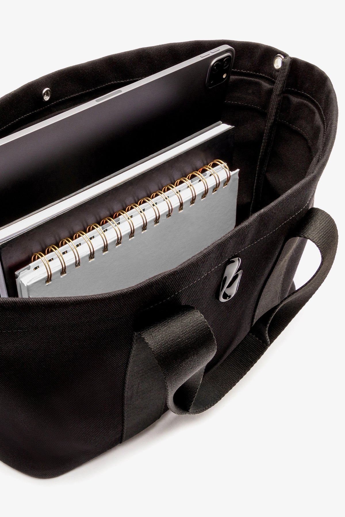Larroude Americana Tote Bag In Black Denim