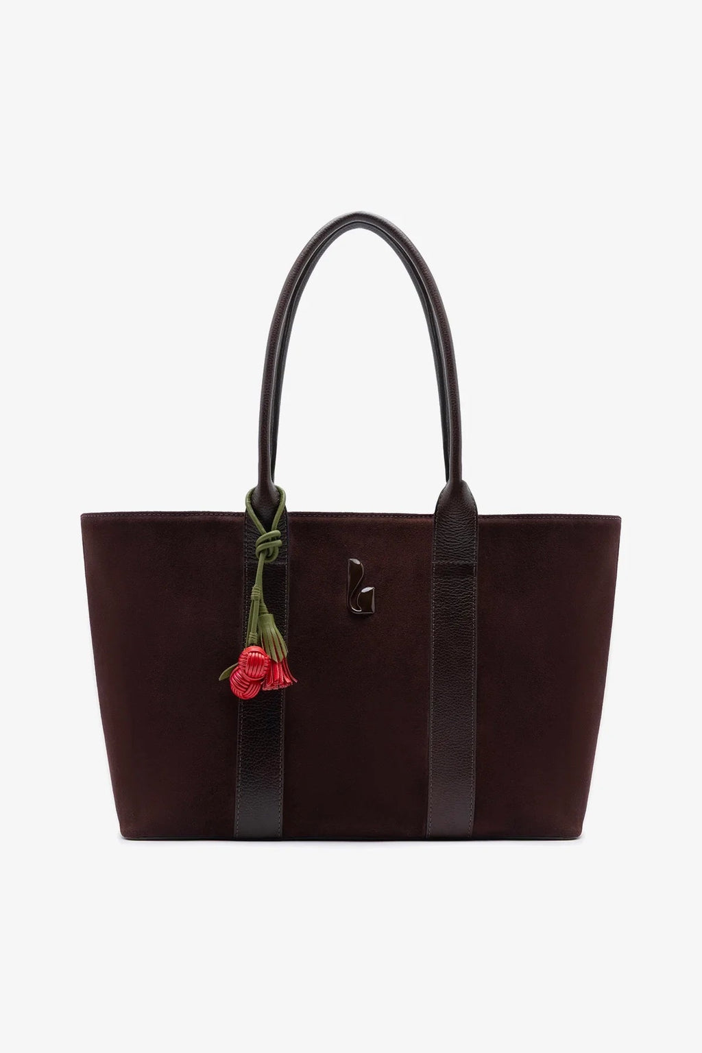Larroude City Tote Bag Brown Suede