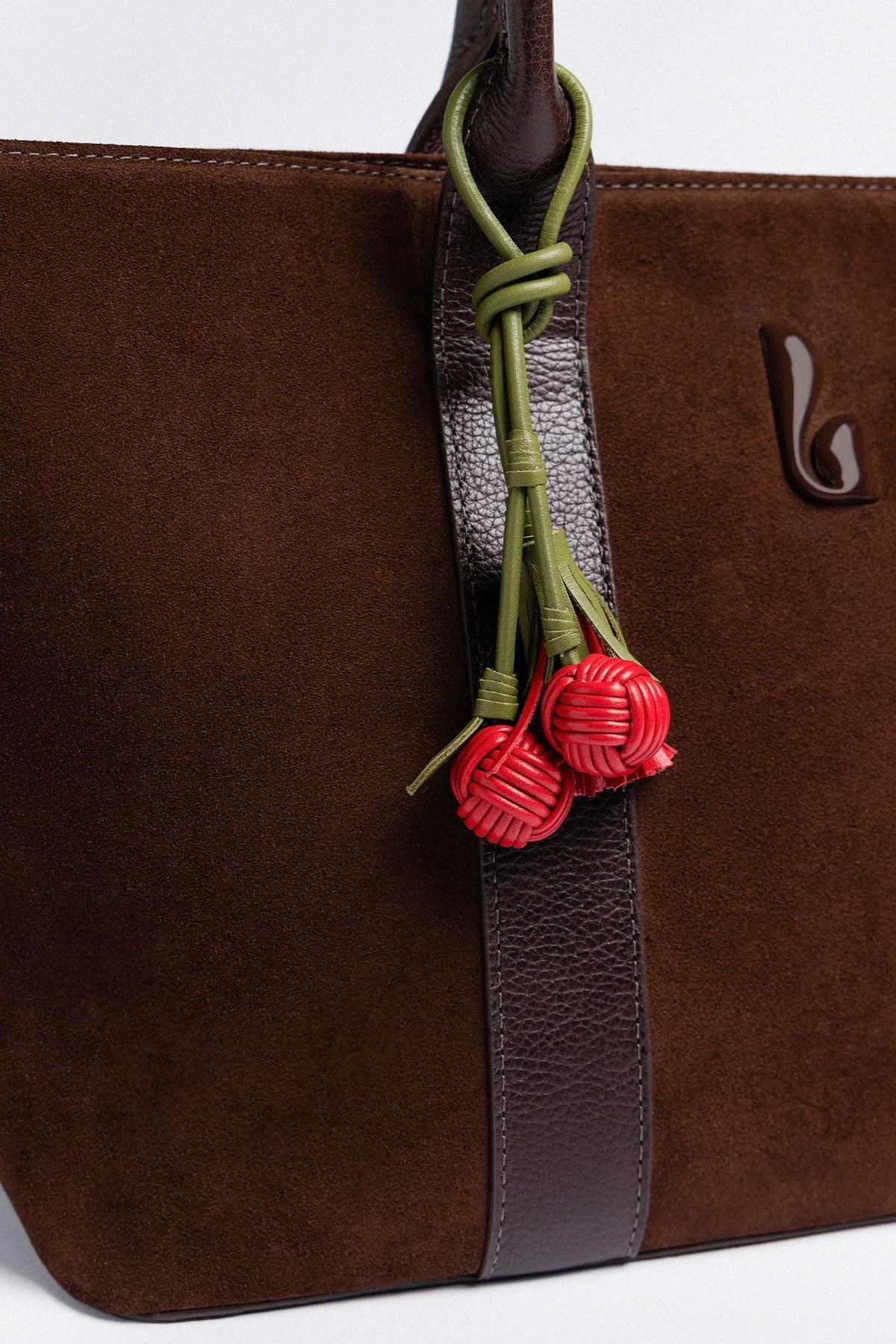 Larroude City Tote Bag Brown Suede