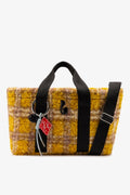 Larroude Americana Tote Bag In Dijon Plaid Fur