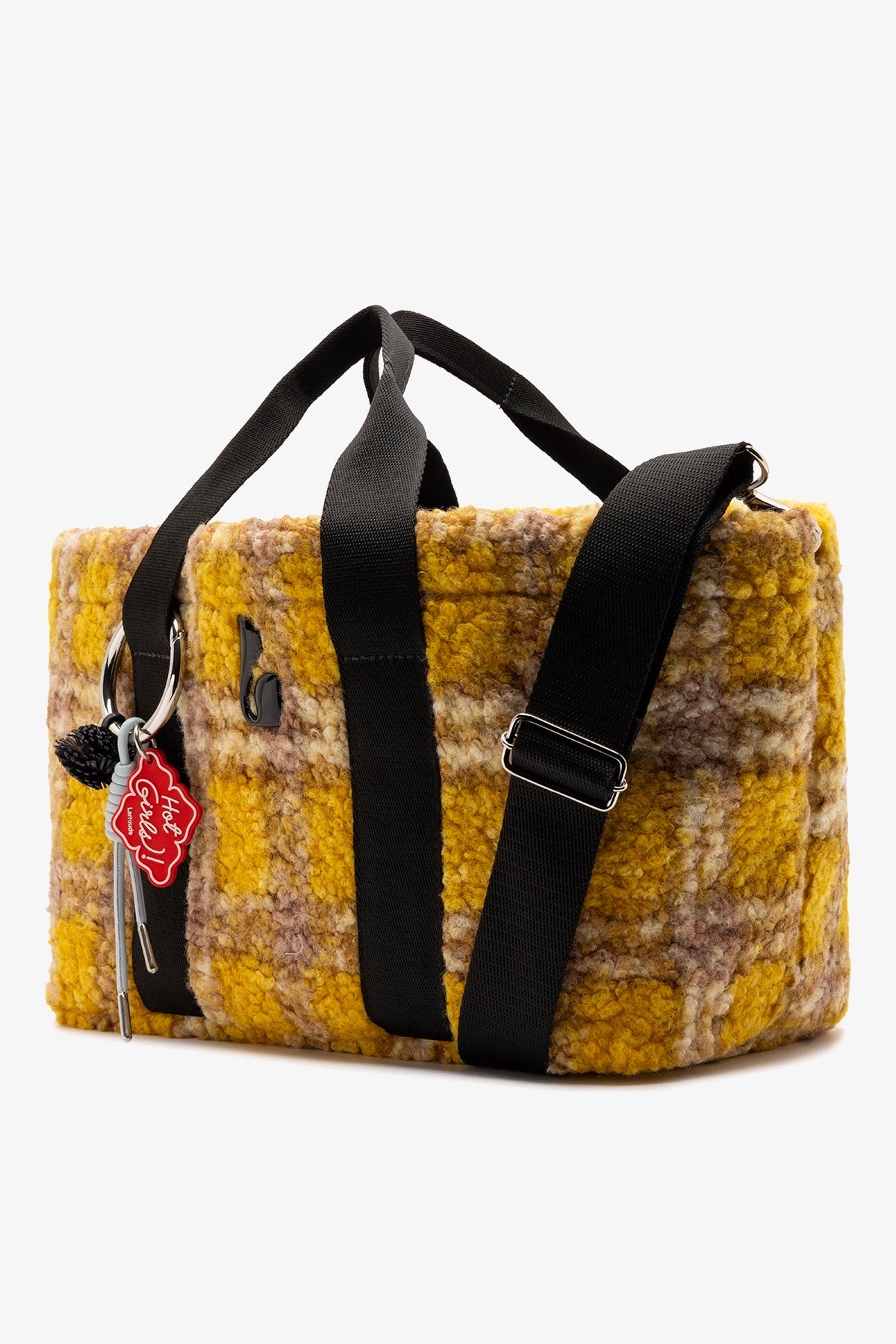 Larroude Americana Tote Bag In Dijon Plaid Fur