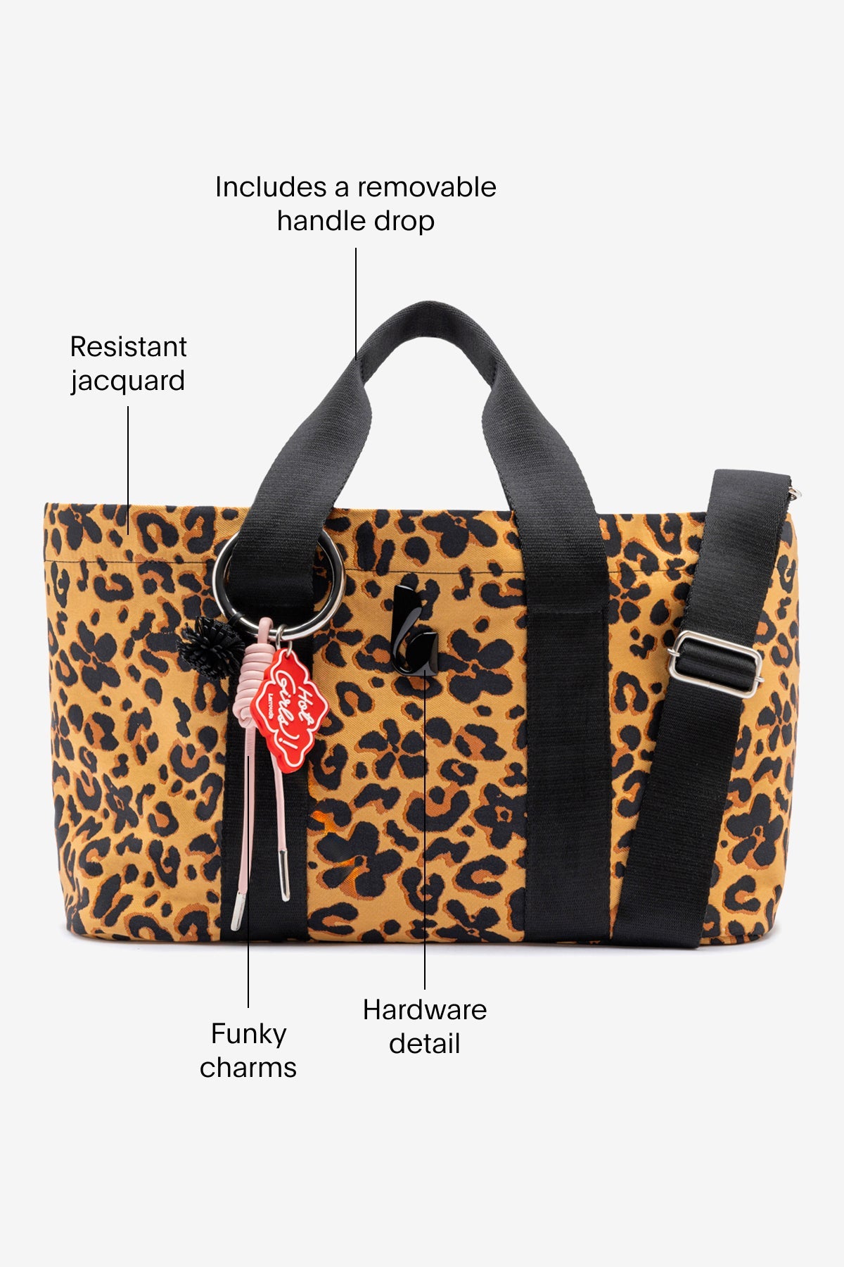 Larroude Americana Tote Bag In Leopard Jacquard