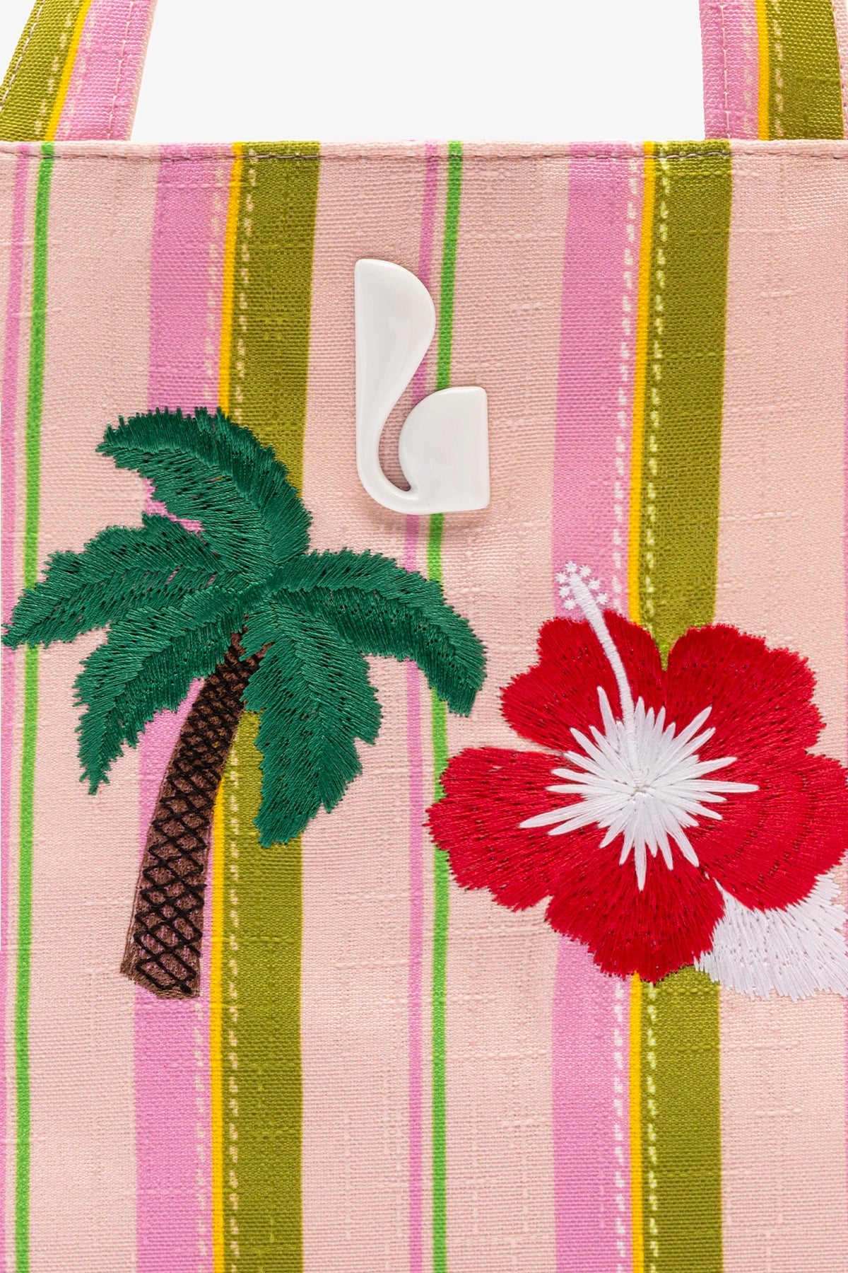 Larroude Poppy Mini Tote Bag In Tulip And Emerald Raffia