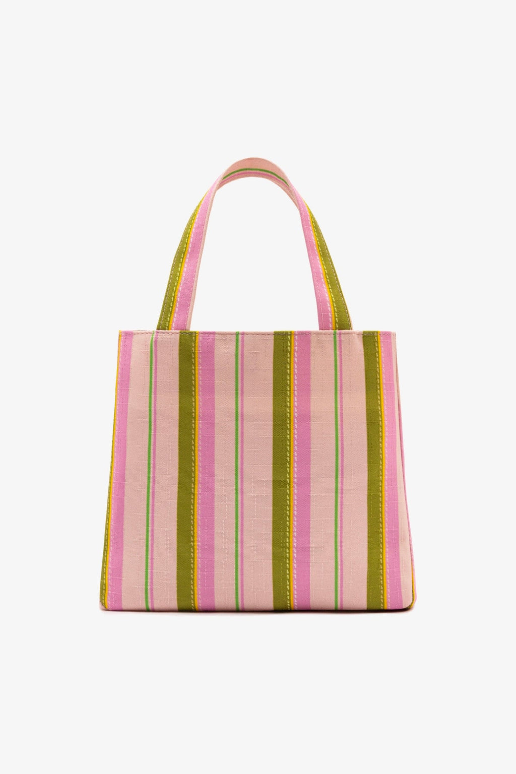 Larroude Poppy Mini Tote Bag In Tulip And Emerald Raffia