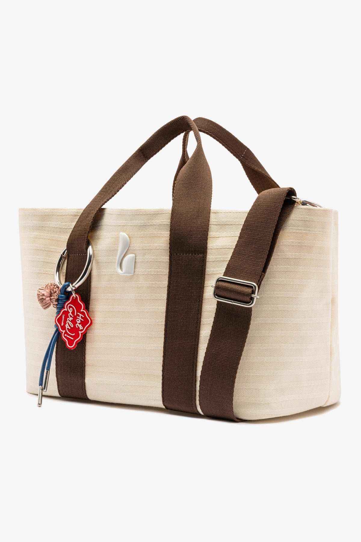 Larroude Americana Tote Bag In Ivory Awning Stripe
