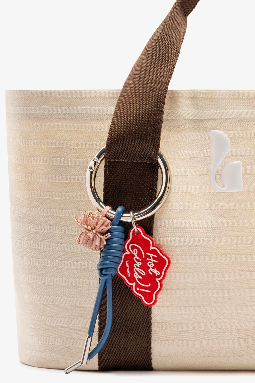 Larroude Americana Tote Bag In Ivory Awning Stripe