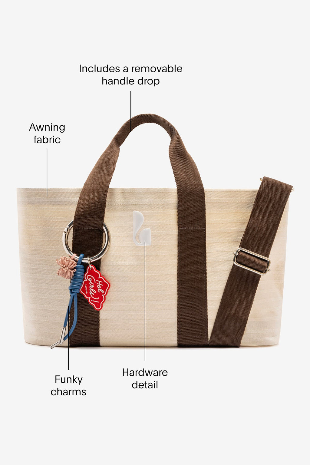 Larroude Americana Tote Bag In Ivory Awning Stripe