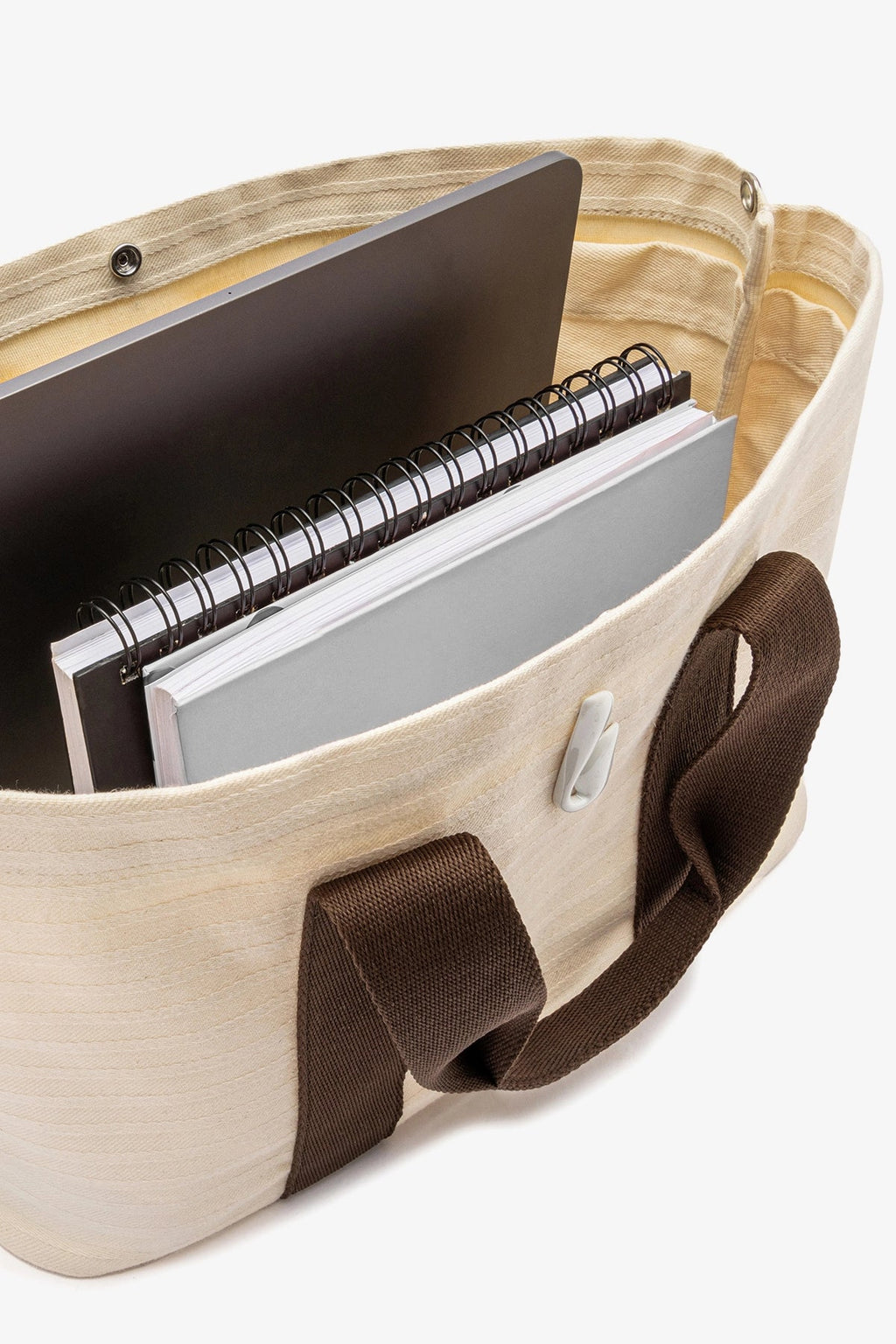 Larroude Americana Tote Bag In Ivory Awning Stripe