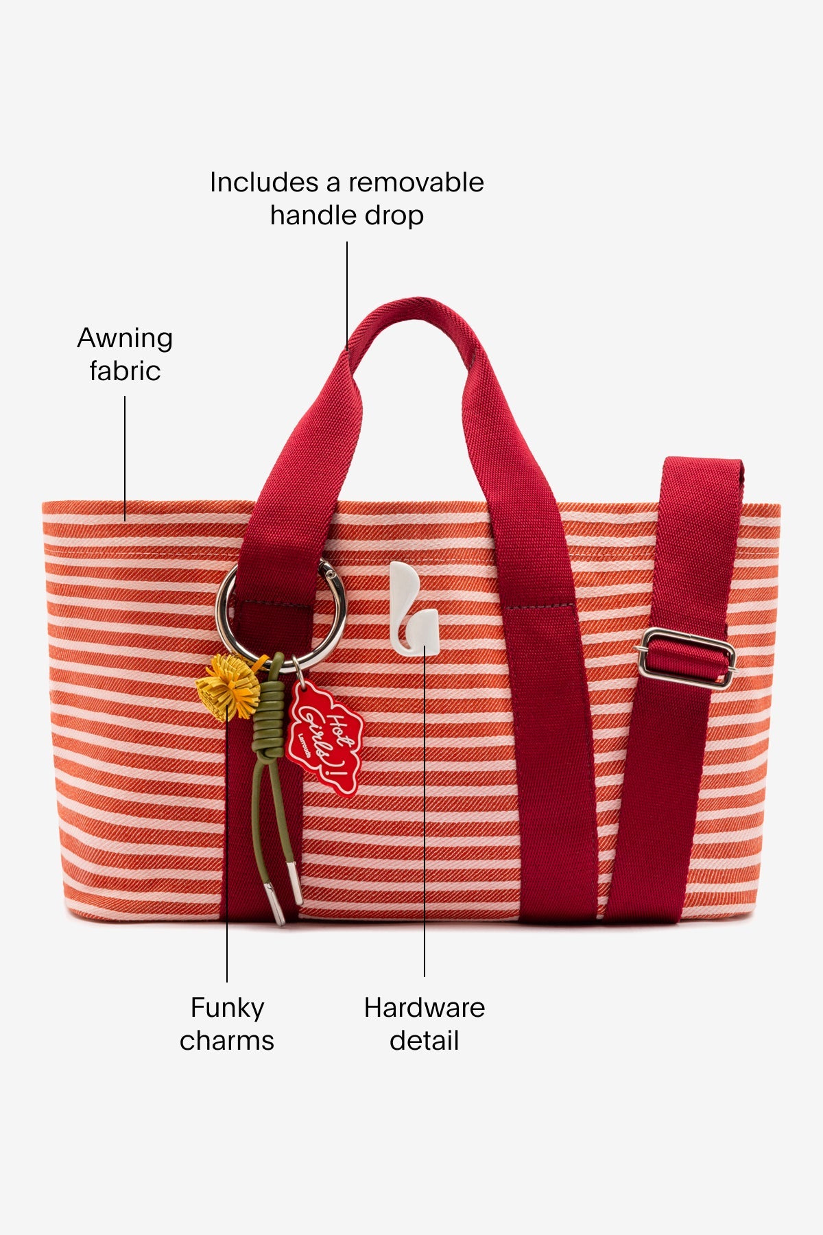 Larroude Americana Tote Bag In Tulip Awning Stripe