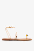 Larroude Biarritz Jelly Flat Sandal In Ivory Vinyl