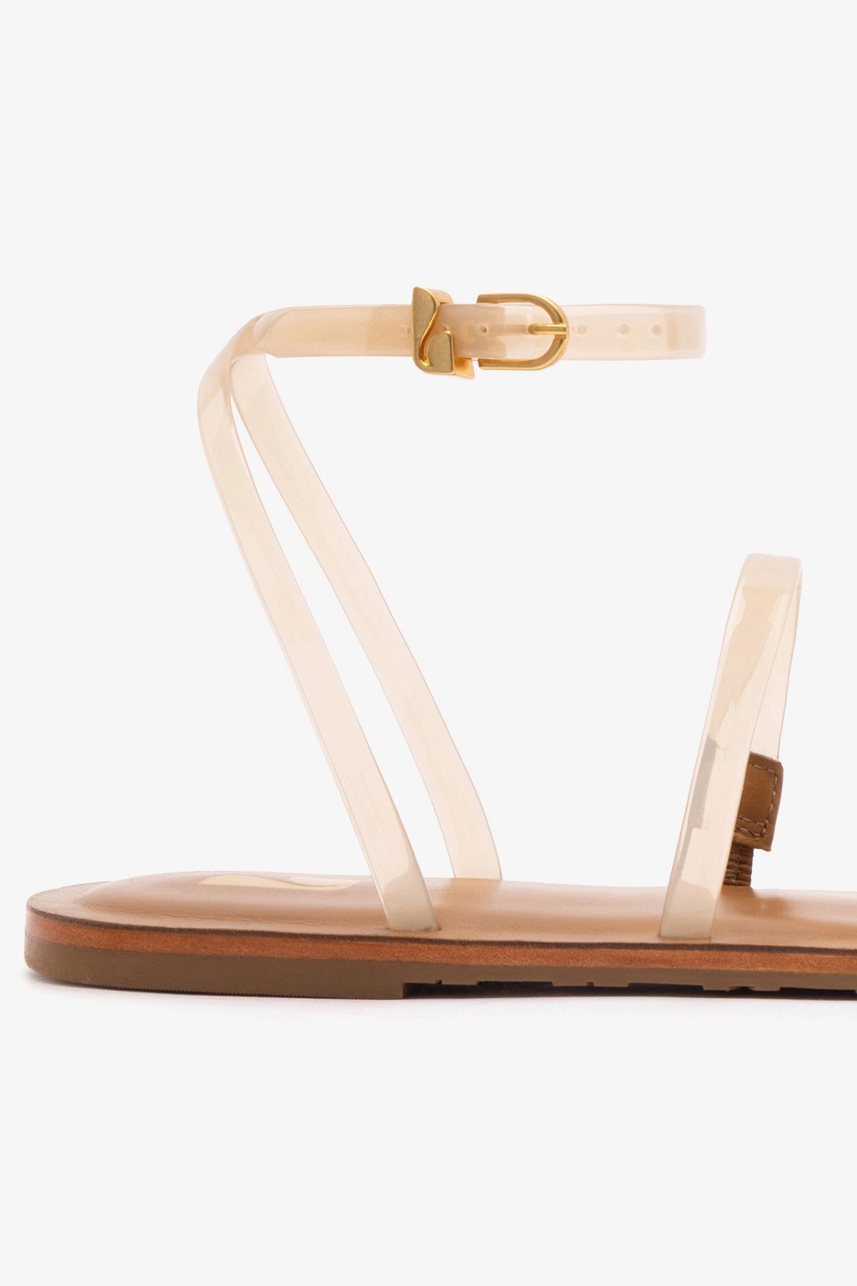 Larroude Biarritz Jelly Flat Sandal In Ivory Vinyl