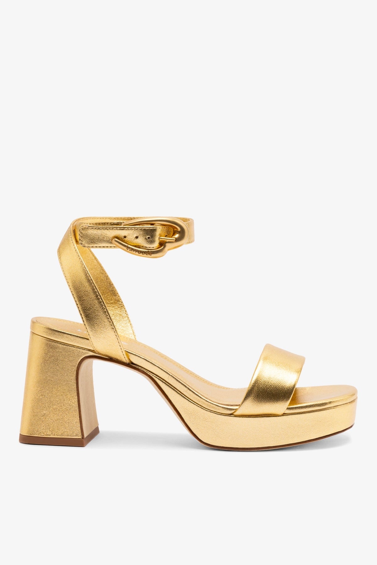 Larroude Dolly Verona Low Sandal In Gold Metallic Leather