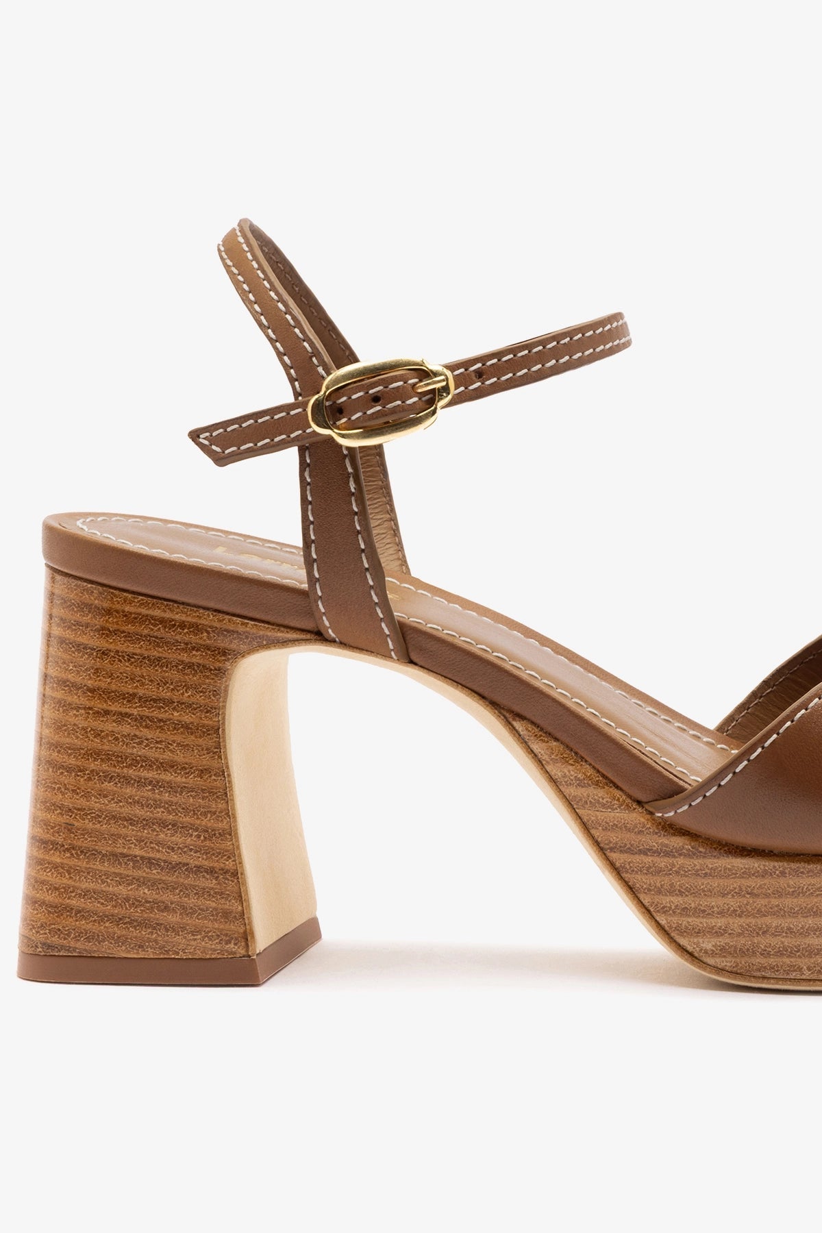 Larroude Bianca Low Sandal Caramel Leather