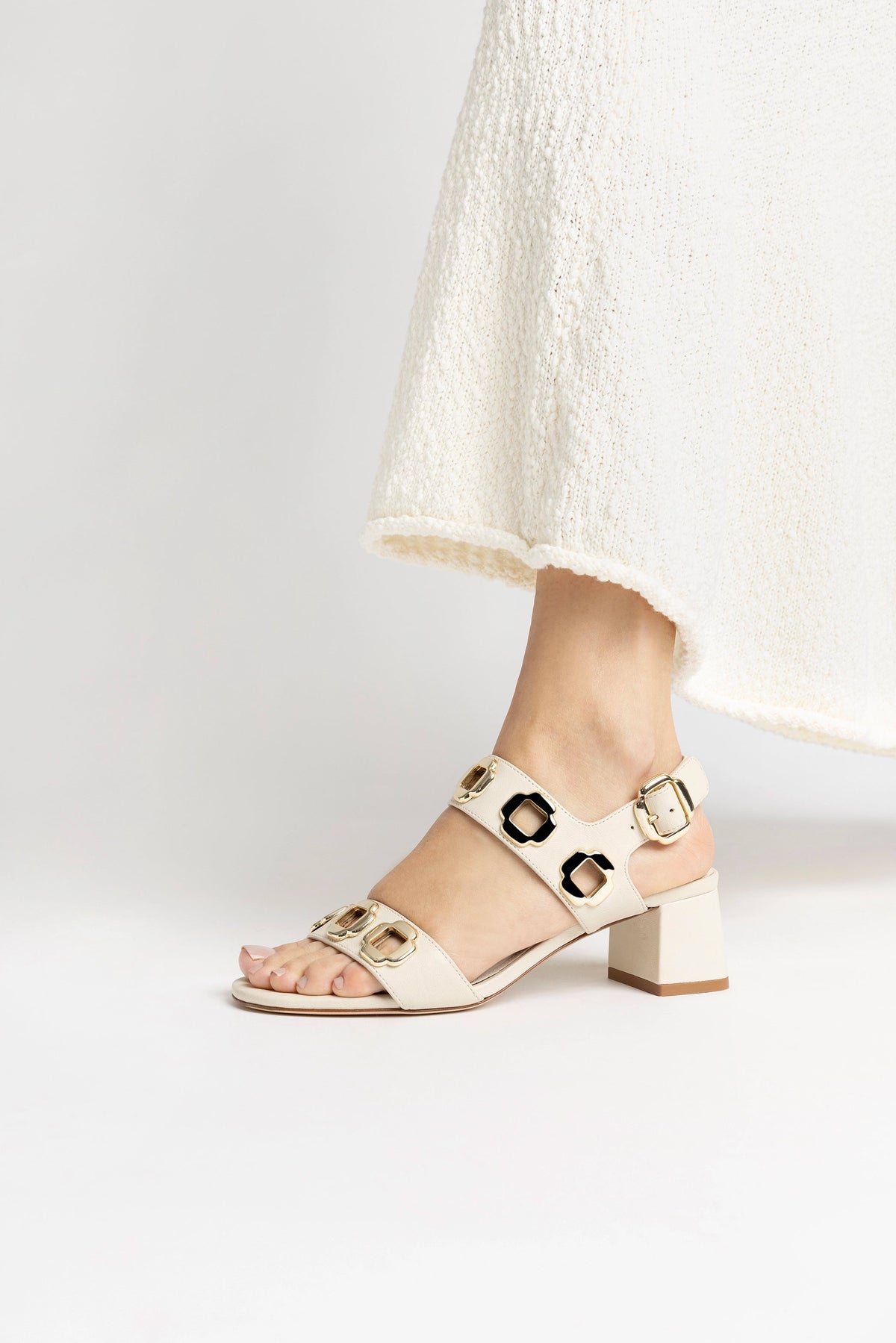 Larroude Milan Sandal In Ivory Leather