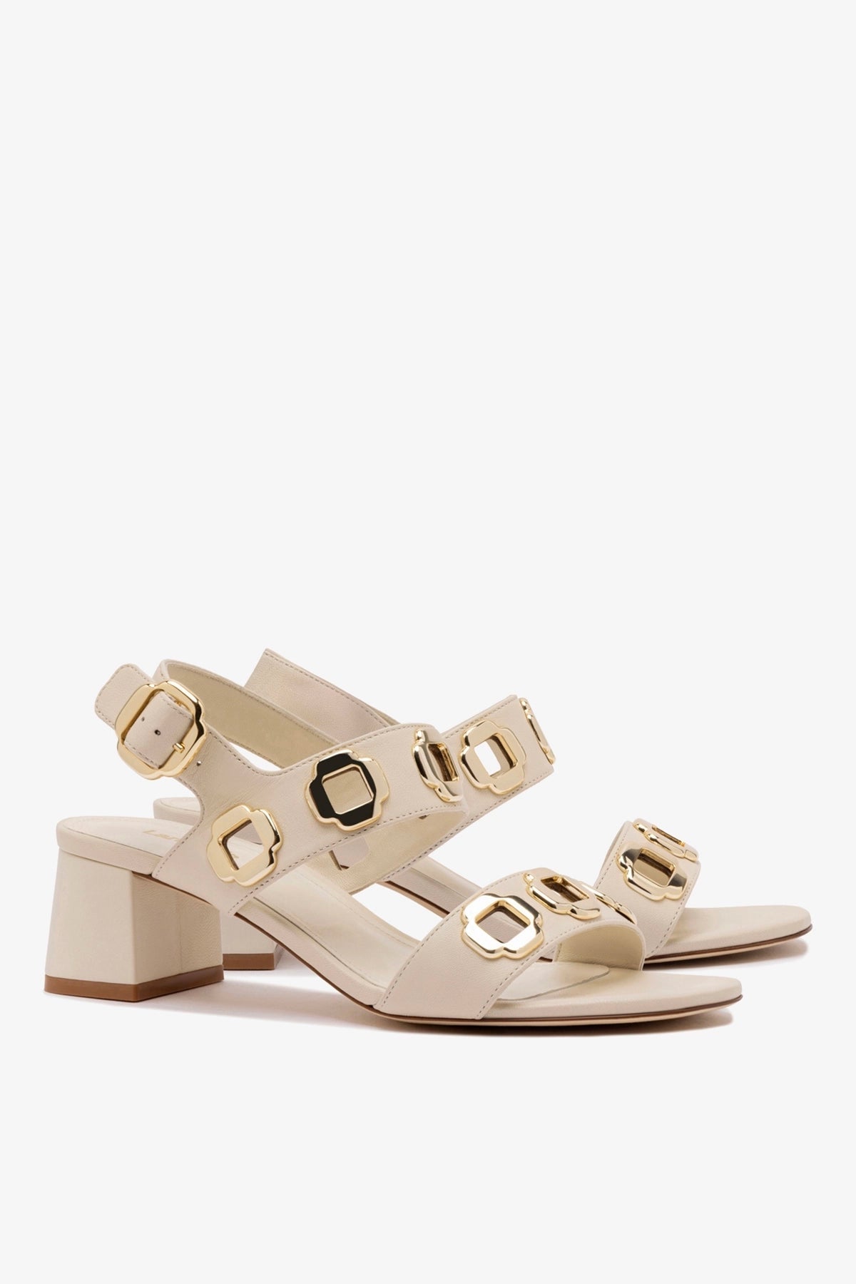 Larroude Milan Sandal In Ivory Leather