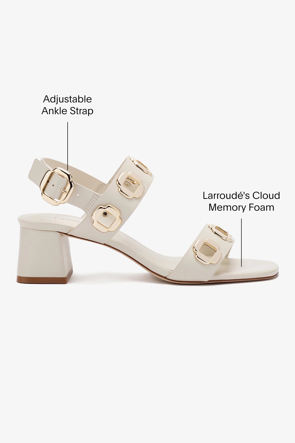 Larroude Milan Sandal In Ivory Leather