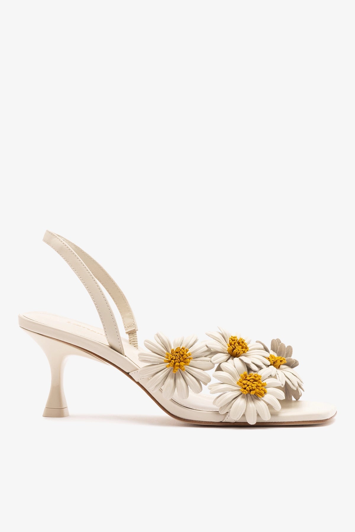 Larroude Fiore Sandal Ivory Leather