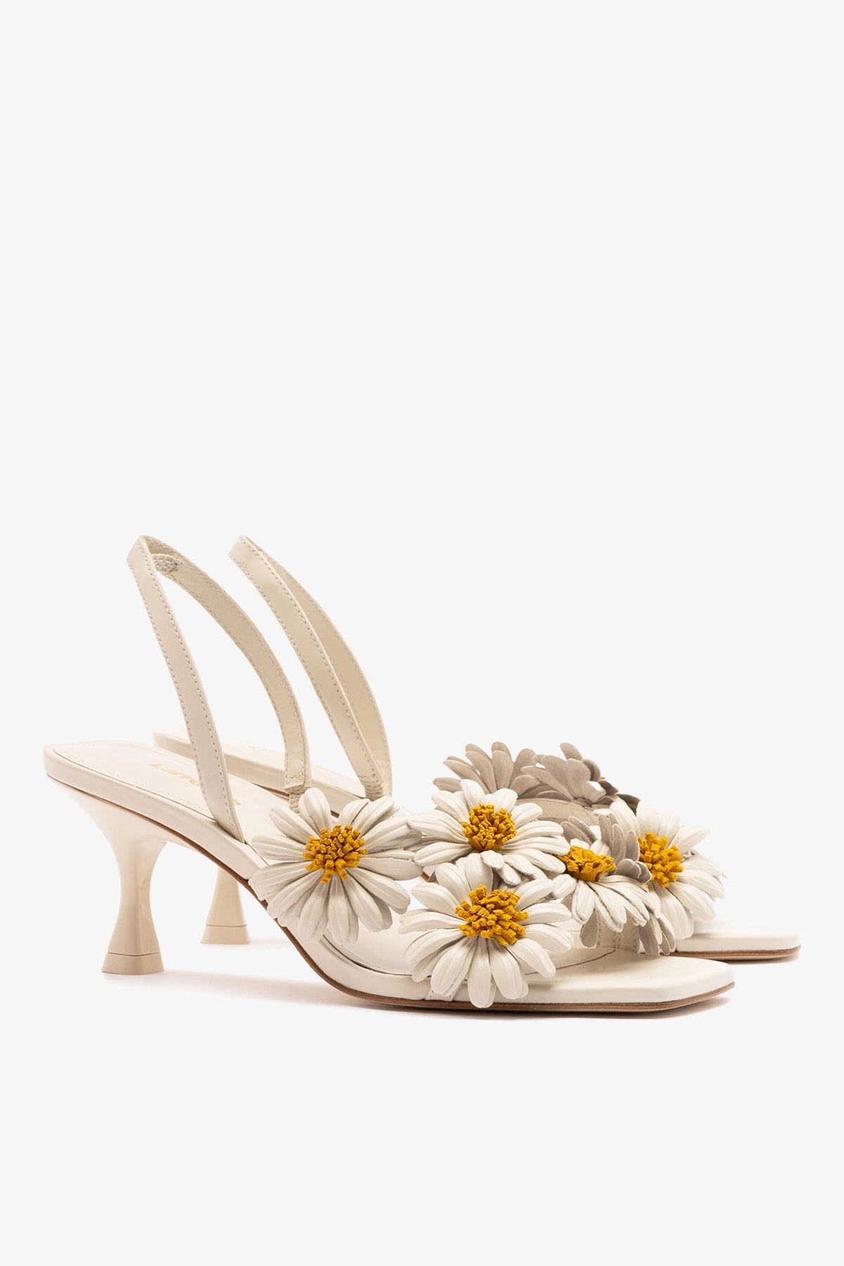 Larroude Fiore Sandal Ivory Leather