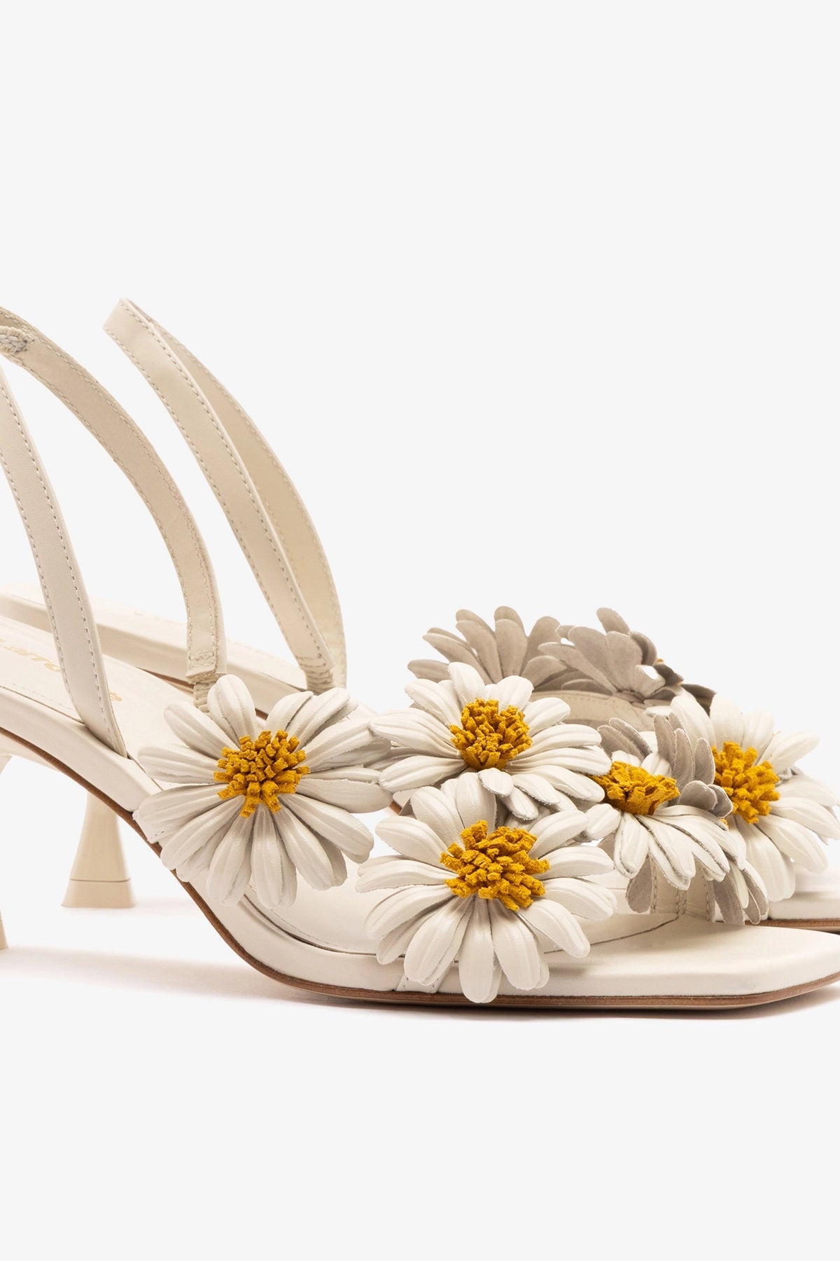Larroude Fiore Sandal Ivory Leather