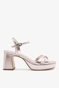 Larroude Bianca Low Sandal Champagne Leather
