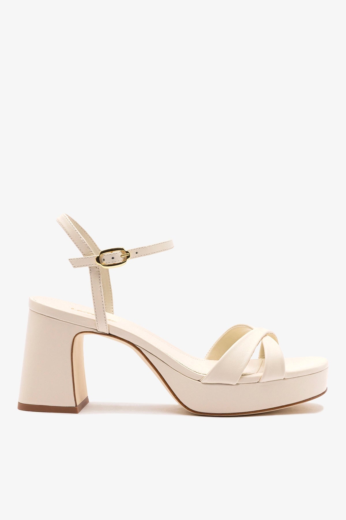 Larroude Bianca Low Sandal In Ivory Leather