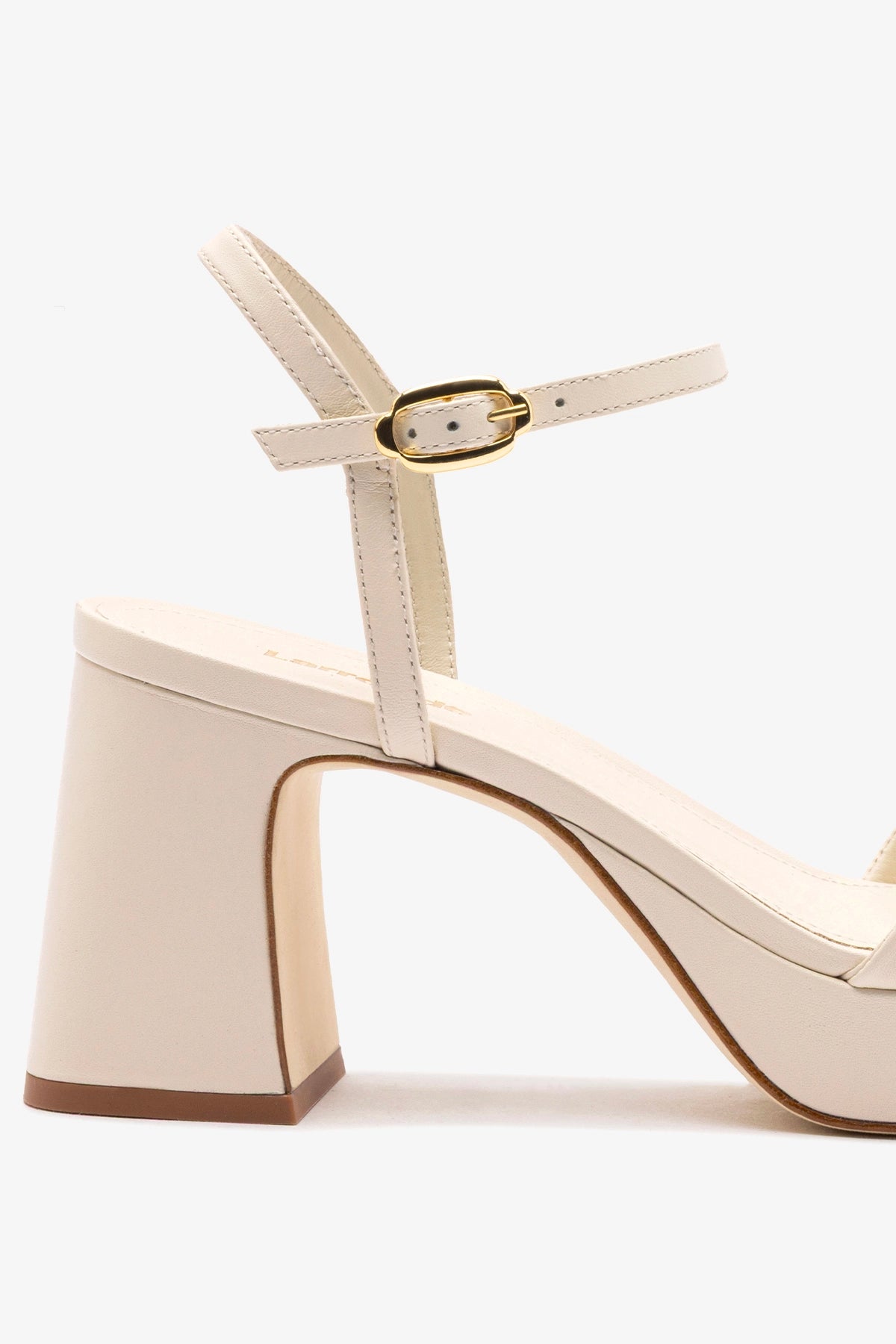 Larroude Bianca Low Sandal In Ivory Leather