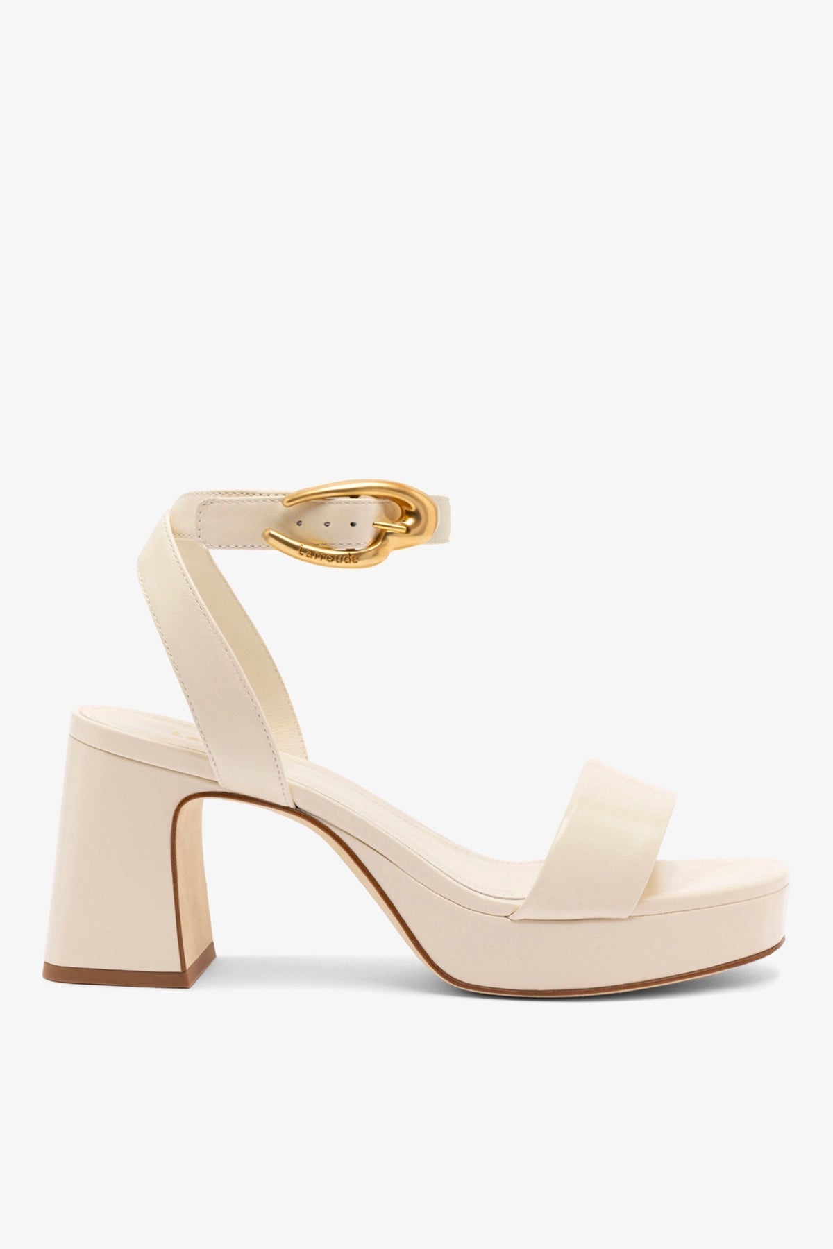 Larroude Dolly Verona Low Sandal In Ivory Leather