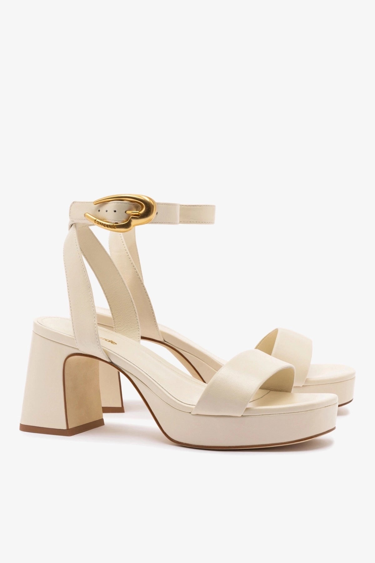 Larroude Dolly Verona Low Sandal In Ivory Leather