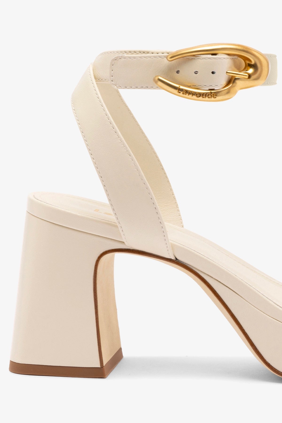 Larroude Dolly Verona Low Sandal In Ivory Leather
