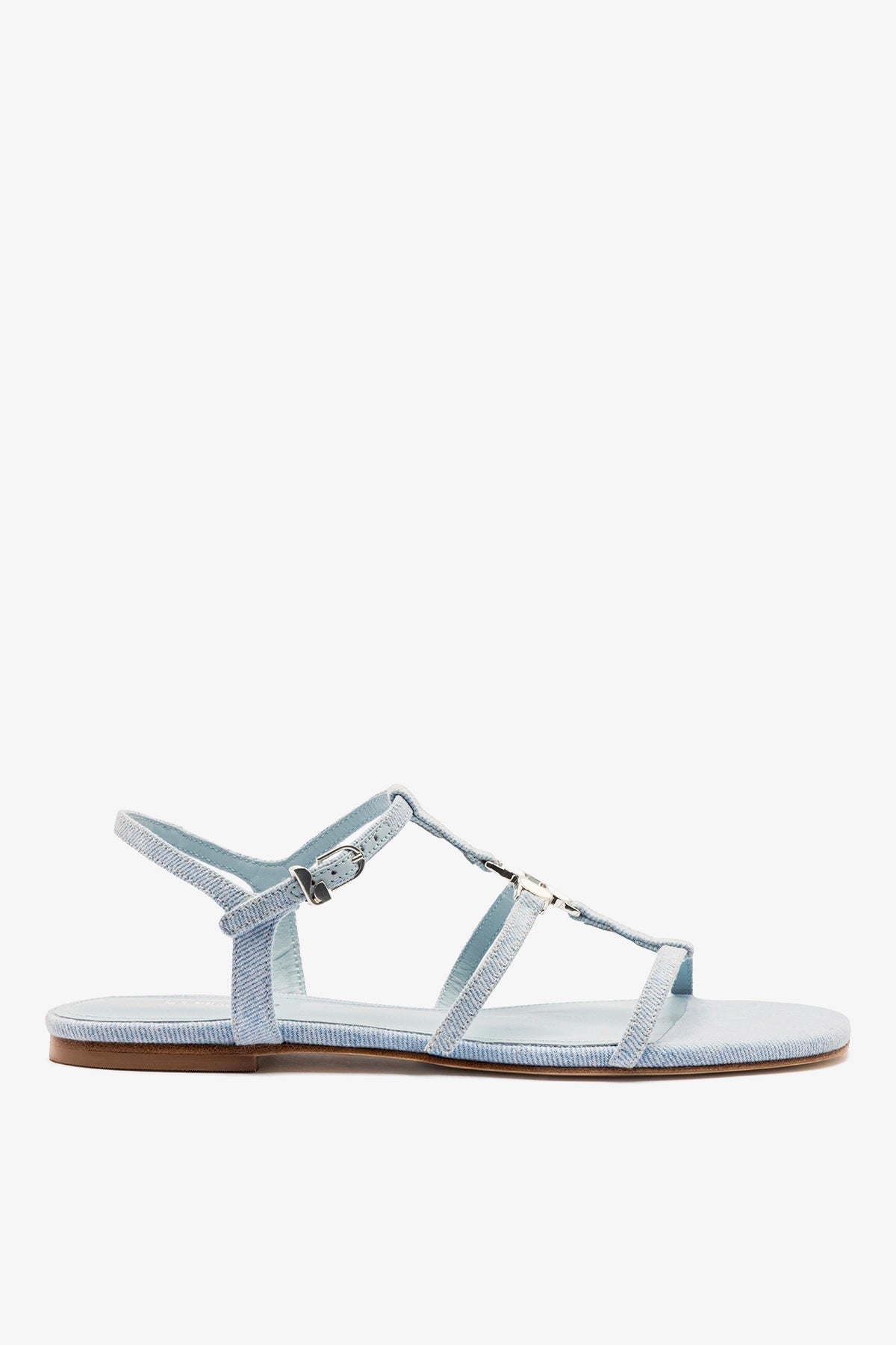 Larroude Hana Flat Sandal Maya Denim