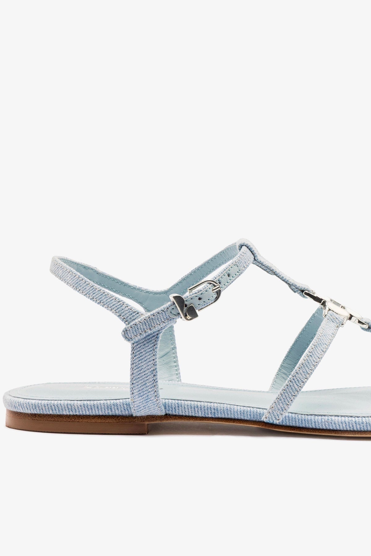 Larroude Hana Flat Sandal Maya Denim